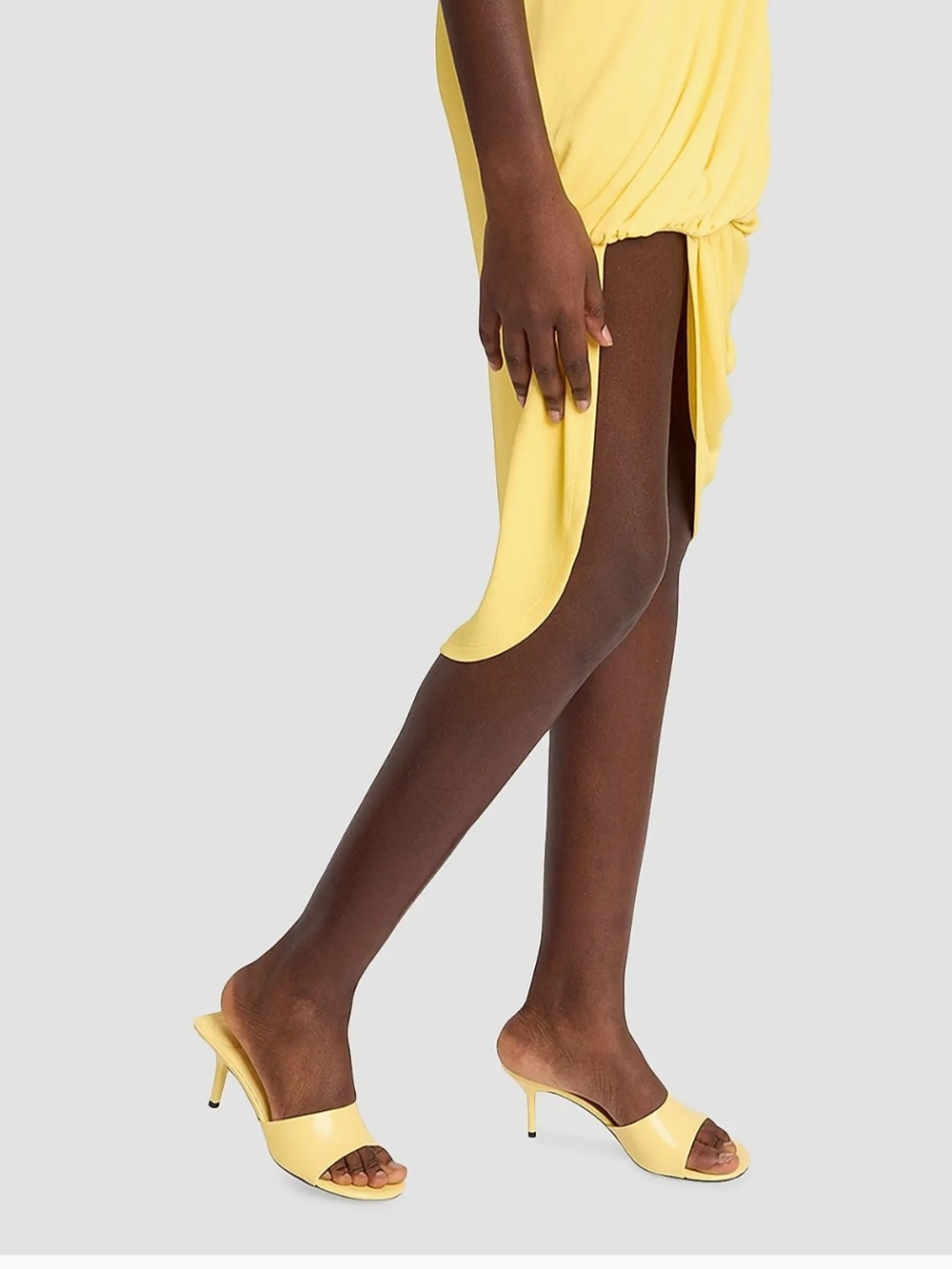 Jacquemus Light Yellow Les Cubisto 70MM Leather Mules